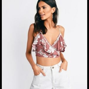 Tobi Flower Child Wrap Crop Top